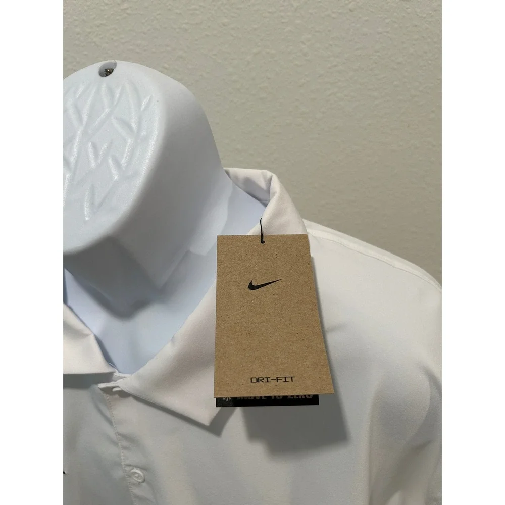 Nike Mens Dri-FIT Polo Shirt White Short Sleeve 3XL Traditional Collar Casual